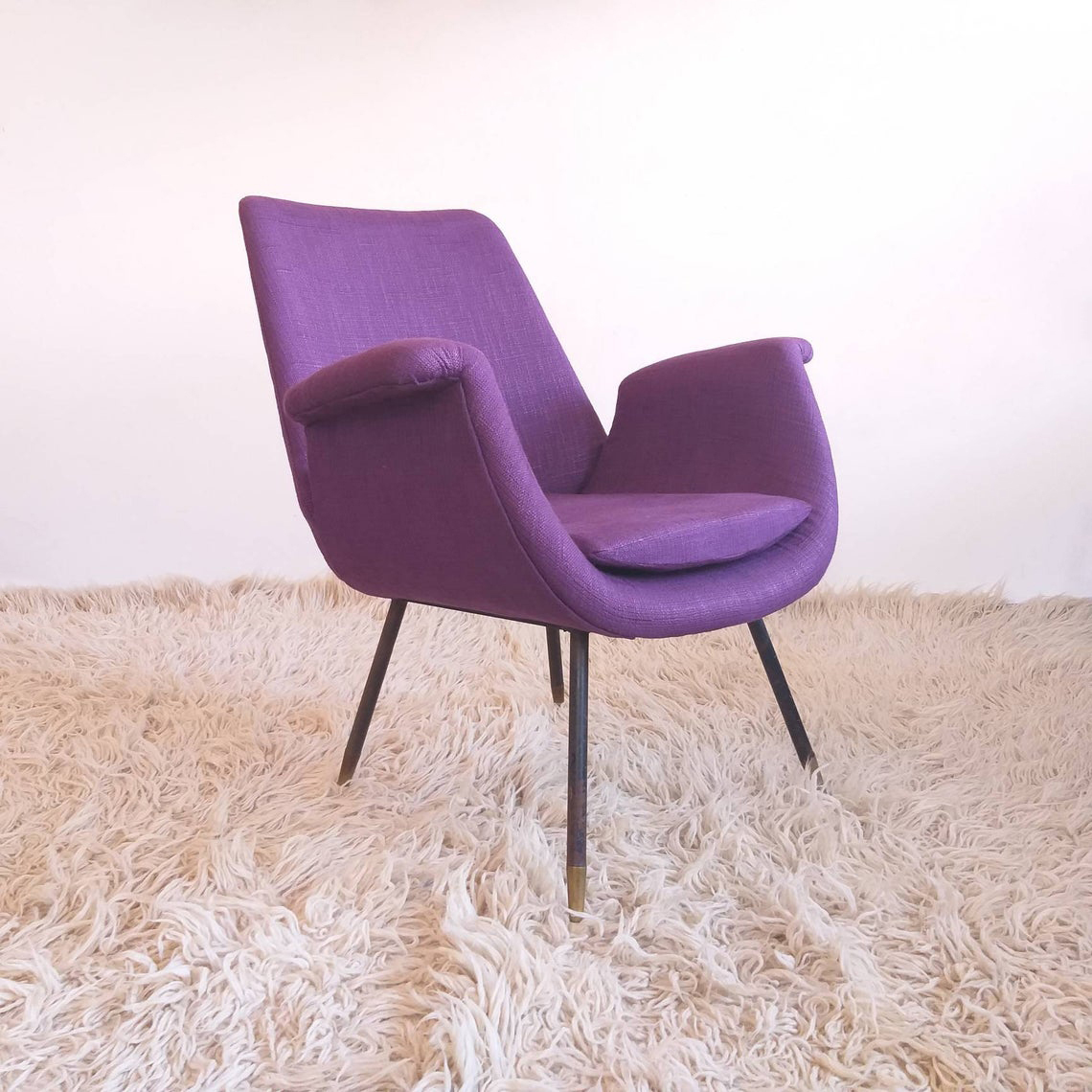 Vintage Italian Lounge Chair, Gastone Rinaldi Design, 50s