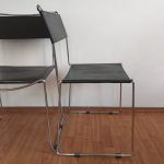 1 of 6 Chrome and Leather Dining Chairs, Italian Dining Chairs, Giandomenico Belotti for Alias, Italy, 80s