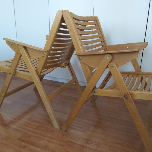 1 of 2 Vintage Rex Chair, Folding Chair, Vintage Easy Chair, Niko Kralj Design, Yugoslavia_