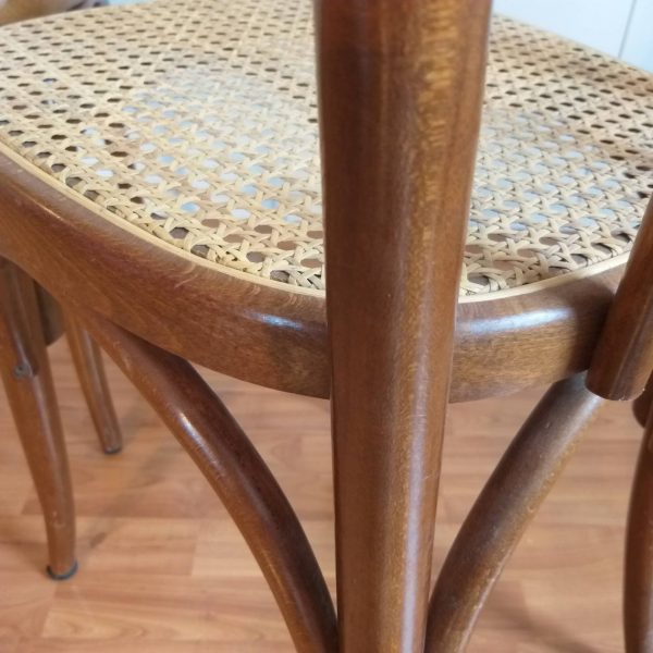 Pair Of Thonet Style Dining Chairs, Thonet n14 Chairs, Cane Dining Chairs, 80s