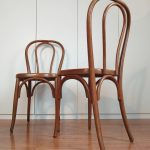 Pair Of Thonet Style Dining Chairs, Thonet n14 Chairs, Cane Dining Chairs, 80s