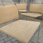 Set of 6 Vintage TULU Chairs by Kazuhide Takahama for Gavina, Chrome and Velvet Dining Chairs, Italy 70s