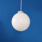 1 of 5 Vintage Glass Globe Pendant Lamps, Milk Glass Globe Light, Heigh Ceiling Pendant Lamp, 60s
