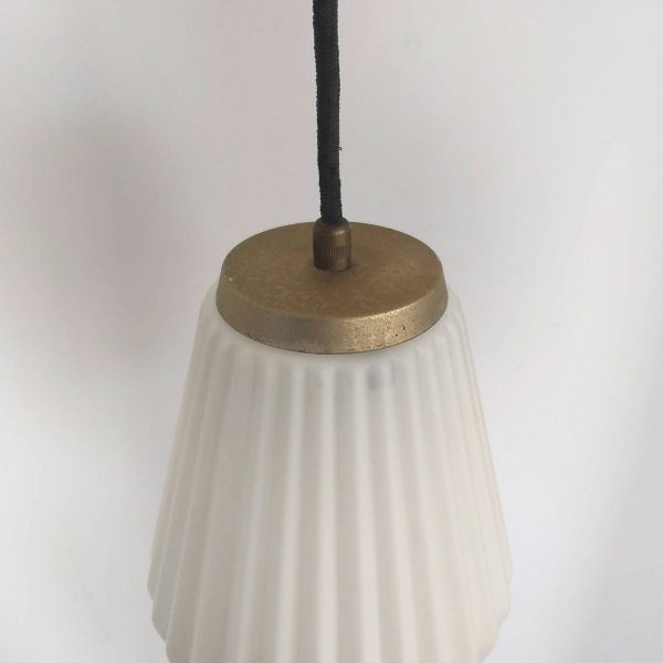 Vintage Milk Glass Pendant Lihgt, Scantinavian Design Pendant Lamp, Mid Century Modern Lamp, 60s