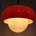 Vintage Guzzini Pendant Lamp, Space Age Ceiling Light, Orange Retro Lamp, 70s