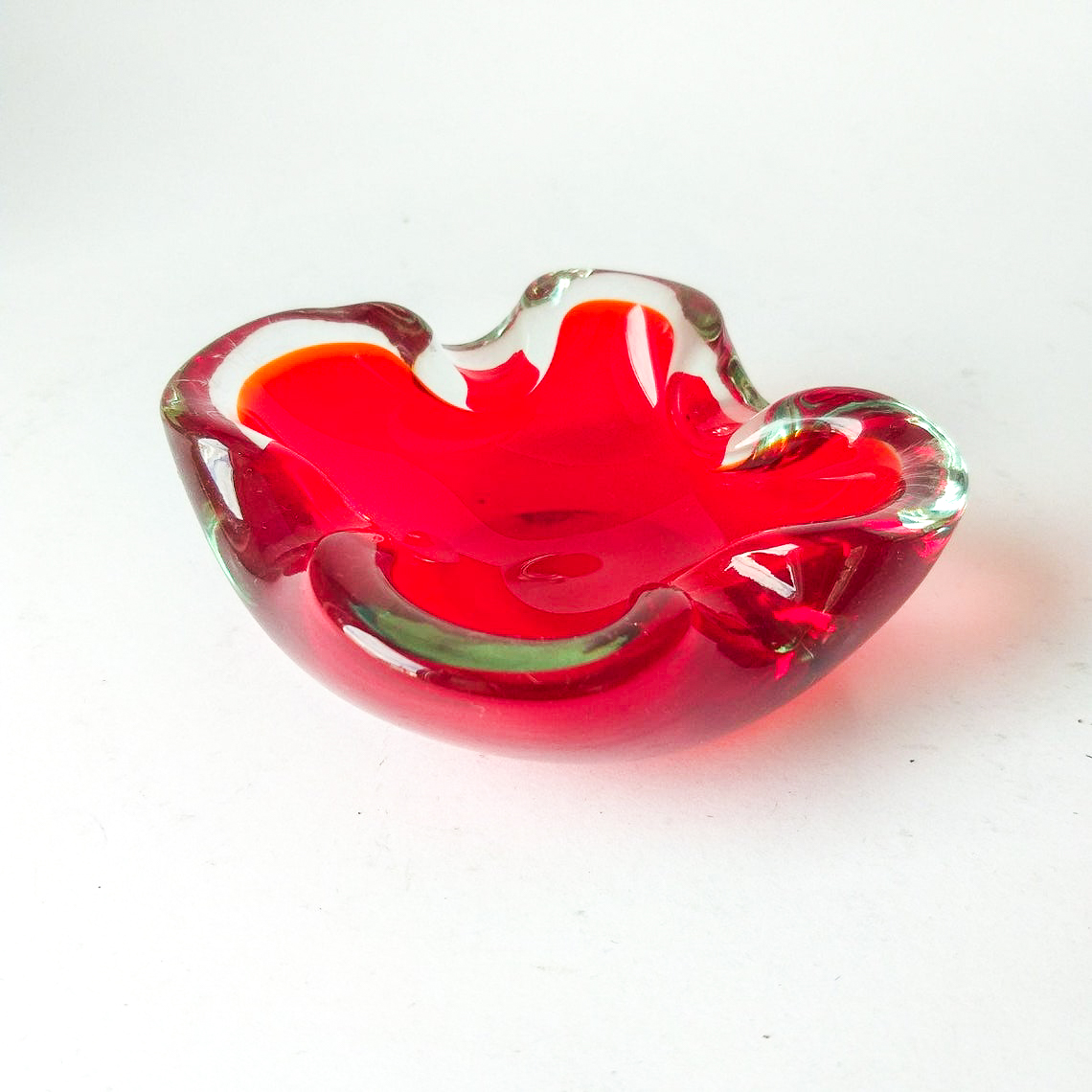 Vintage Red Murano Glass Ashtray