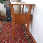 White Vintage Formica Side Table, Vintage Bedside Table,Vintage Nightstand, Vintage Plant Stand, 60s