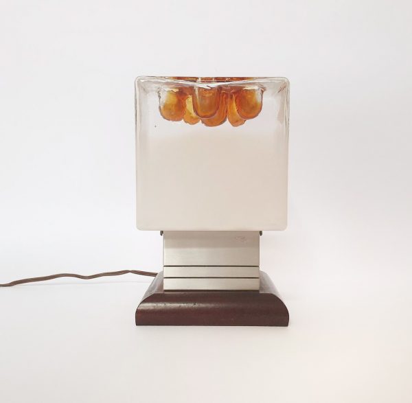 Vintage Murano Glass Table Lamp, Toni Zuccheri, Mazzega, 70s