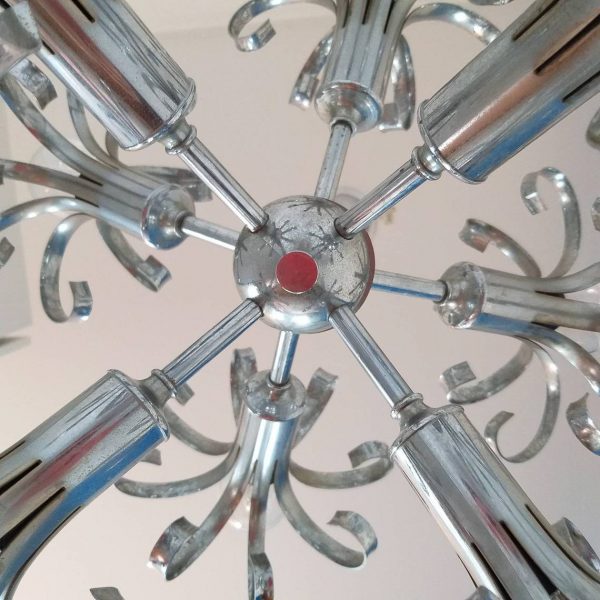Mid Century Modern Sputnik Chandelier, Space Age Lamp, Futuristic Sputnik Light, 60s
