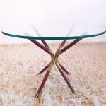 Vintage Coffee Table by Cesare Lacca, Glass Coffee Table, Italy 50s