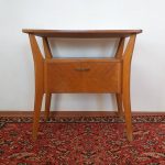 White Vintage Formica Side Table, Vintage Bedside Table,Vintage Nightstand, Vintage Plant Stand, 60s