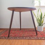 Vintage Triangilar Coffee Table, Tripod Side Table, Germany, 60s