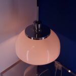 Harvey Guzzini White Faro Table Lamp, 70s Space Age Design, Mid-century Modern, Italian Design