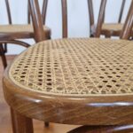Set Of 4 Thonet Style Dining Chairs, Thonet n14 Chairs, Cane Dining Chairs, 80s