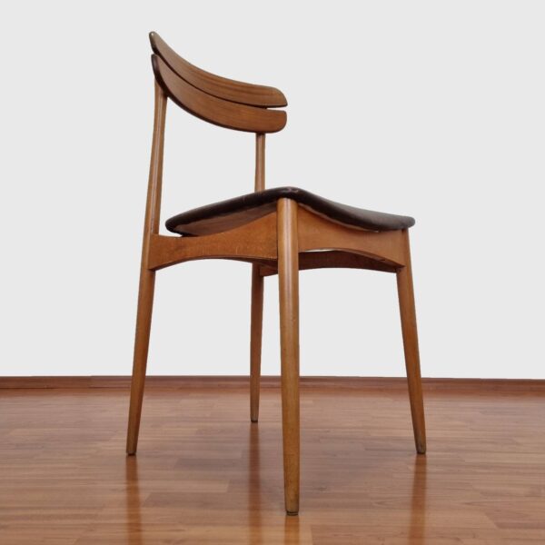 Set Of 4 Italian Dinning Chairs, Teak Dinning Chairs, Danish Design, 60s