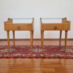 Pair Of Midcentury Modern Nightstands, Vintage Bedside Tables, Italy 60s