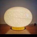 Vintage Murano Glass Table Lamp, Large Globe Table Light, Italy 70s