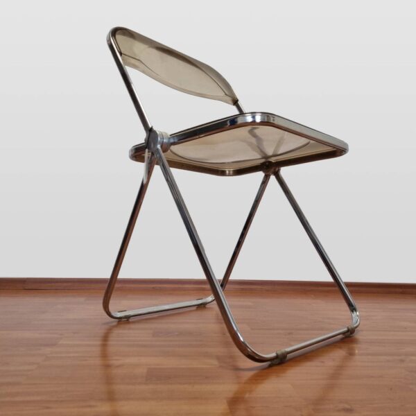 70s Folding Chair Plia,Black Plia, Designed By Giancarlo Piretti for Castelli, Italy