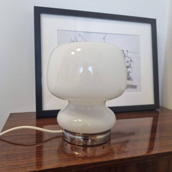 Vintage Glass Table Lamp Mid Century, White Vintage Table Lamp