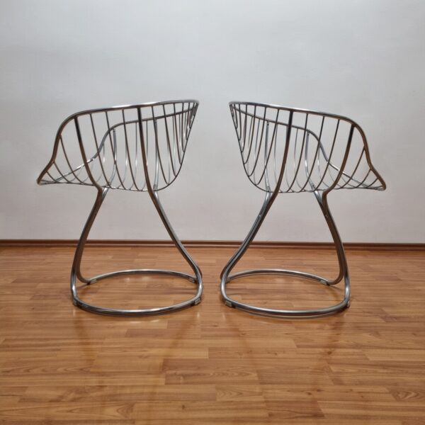 Pair Of Pan Arm Chairs by Gastone Rinaldi for Rima, Italy 70s