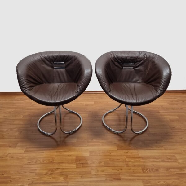 Pair Of Pan Arm Chairs by Gastone Rinaldi for Rima, Italy 70s