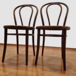 Pair Of Thonet Style Dining Chairs, Thonet n14 Chairs, Cane Dining Chairs, 50s