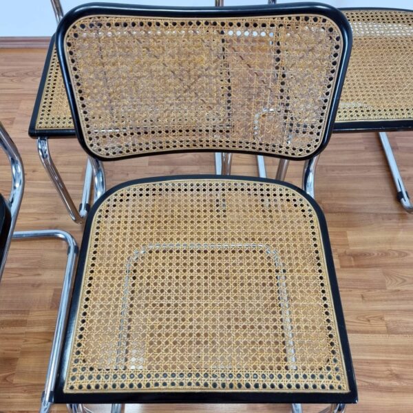 Set of 4 Mid Century Modern Marcel Breuer Cesca Chairs, Italy 80s