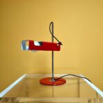 Red SPIDER Table Lamp by Joe Colombo For Oluce, Italy 60s