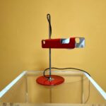 Red SPIDER Table Lamp by Joe Colombo For Oluce, Italy 60s