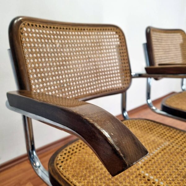 Pair of Vintage Marcel Breuer B64 Chairs, Cesca Chairs, Cantilever Chair, Italy, 80s