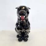 Black Panther Ceramic Statue, Italy 80s