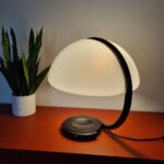 Mid Century White SERPENTE Table Lamp By Elio Martinelli, Italy 60s