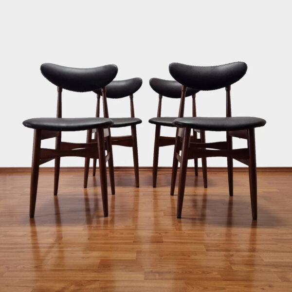 Set Of 4 Italian Dining Chairs Teak, 4 Danish Teak Dining Chairs