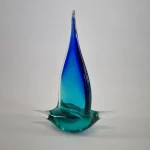 Vintage Blue Murano Glass Centerpiece, 70s