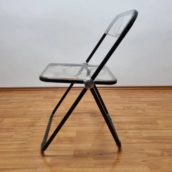 70s Folding Chair Plia,Black Plia, Designed By Giancarlo Piretti for Castelli, Italy