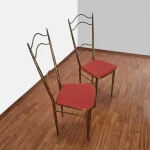 Pair Of Chiavarri Style Brass Chairs, Italy 60s