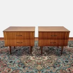 Pair Of Vintage Nightstands, Mid Century Modern Bedside Tables, 60s Nightstands