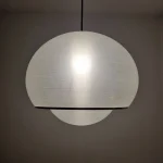 Harvey Guzzini Large BUD White Pendant Lamp, Space Age Ceiling Light, Italian Design, 70s