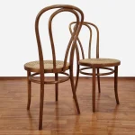 Set Of 4 Thonet Style Dining Chairs, Thonet Bistro Chairs, Cane Dining Chairs, 80s