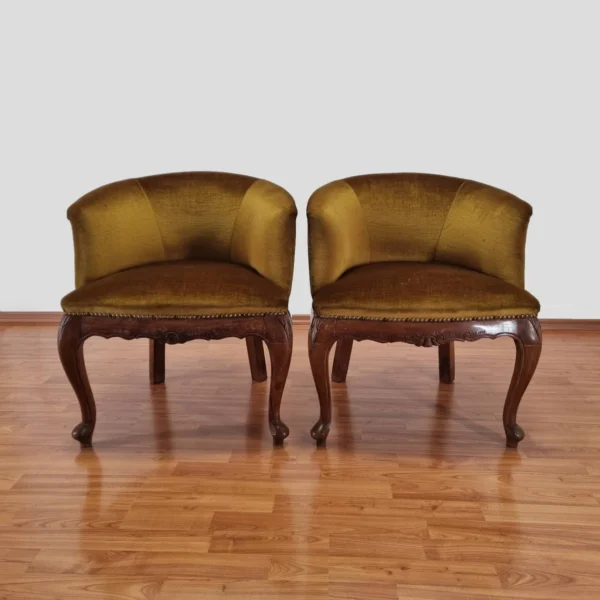 Pair Of Baroque Style Cocktail Chairs, Italy 50s