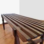 Mid Century Teak Bench Side Table, Scandinavian Design, Italy 70s