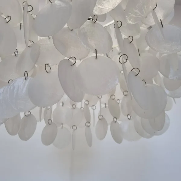 Verner Panton Style Mother Pearl Chandelier, Italy 70s