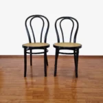 Pair Of Thonet Style Dining Chairs, Thonet n14 Chairs, Cane Dining Chairs, 90s