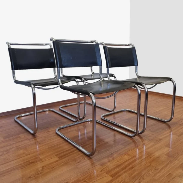 Set Of 4 Bauhaus B33 Dining Chairs By Marcel Breuer For Thonet, 70s