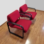 Pair of Red Armchairs by Arflex, Italy 90s