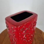 Vintage Scheurich Red Ceramic vase, West German Pottery, Germany 70s