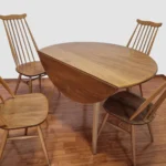 Vintage Ercol Dining Set, Table And 4 Chairs, 60s