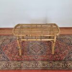 Vintage Bamboo Coffee Table, Rattan Side Table, Italy 70s