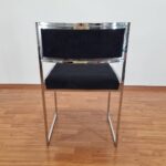 Vintage Chrome Dining Chair, Romeo Rega Design, Italy 60s