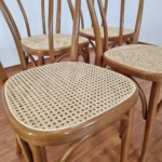 Set Of 4 Thonet Style Dining Chairs, Thonet Bistro Chairs, Cane Dining Chairs, 90s